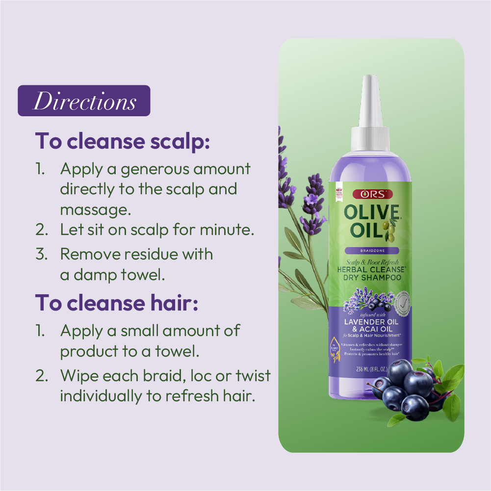 ORS Olive Oil Braidzone Herbal Cleanse Dry Shampoo for Scalp & Hair Nourishment (8.0 oz)