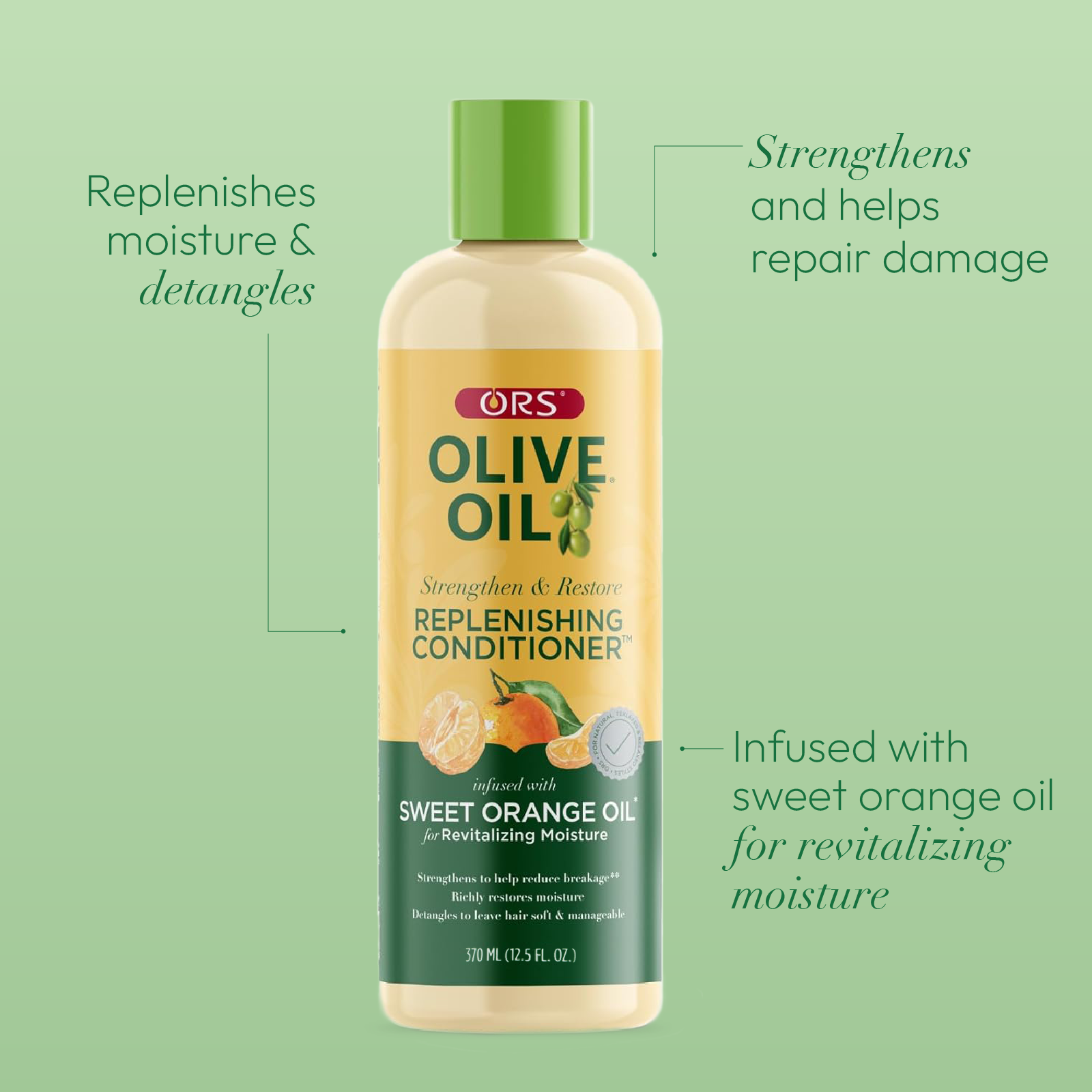 ORS Olive Oil Strengthen and Restore Replenishing Conditioner for Revitalizing Moisture (12.25 oz)
