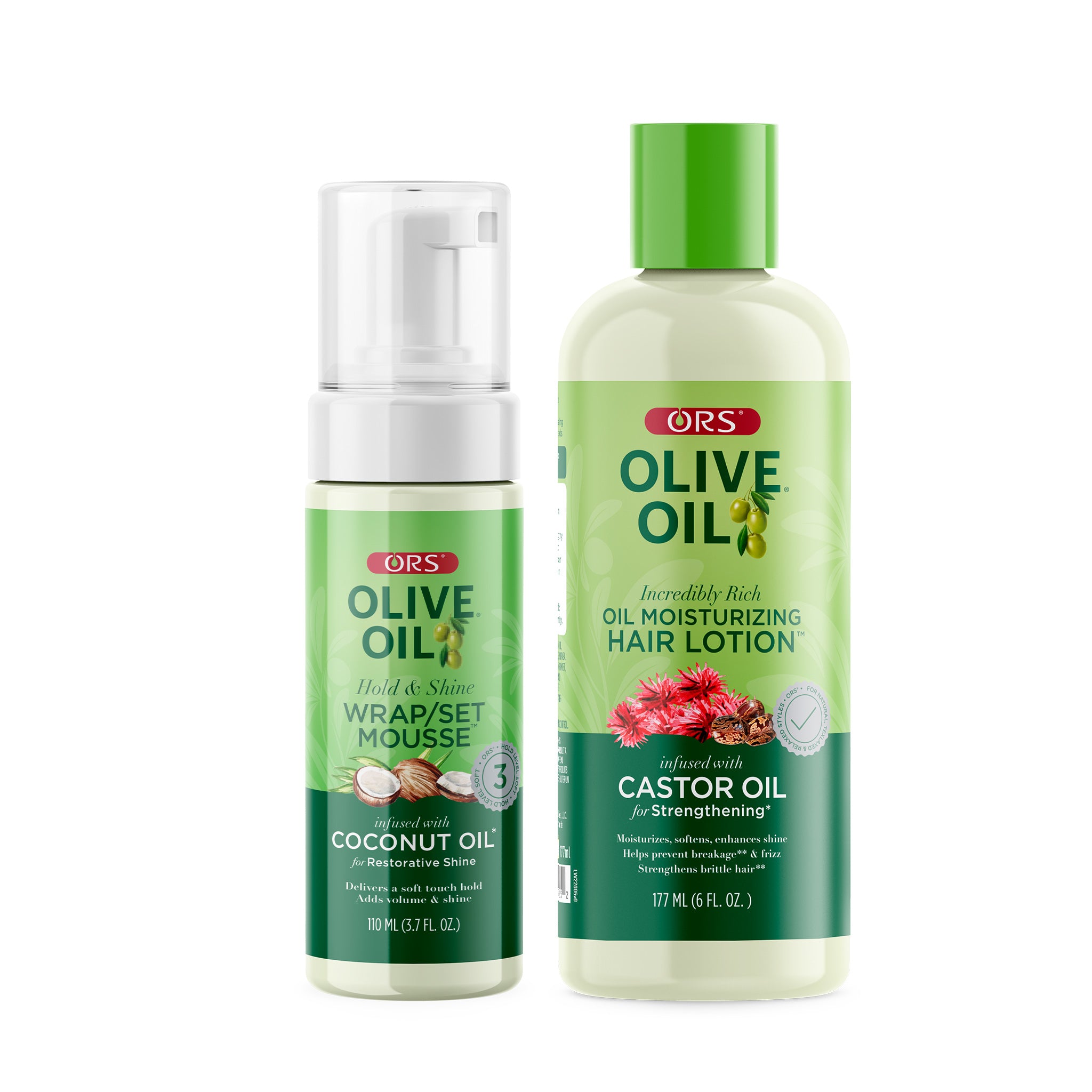 ORS Olive Oil Wrap Set Mousse & Moisturizing Hair Lotion 2-Piece Set
