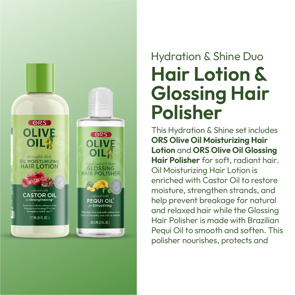ORS Olive Oil Hair Lotion & Polisher for Strengthening & Smoothing 2-Piece Set