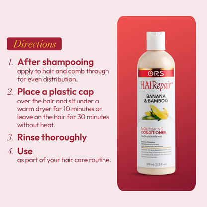 ORS HAIRepair Banana and Bamboo Nourishing Conditioner for Dry and Brittle Hair (12.5 oz)