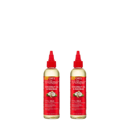 ORS HAIRepair Coconut Oil &amp; Baobab Vital Oils for Dry, Damaged Hair and Scalp (4.3 oz) 2-Pack