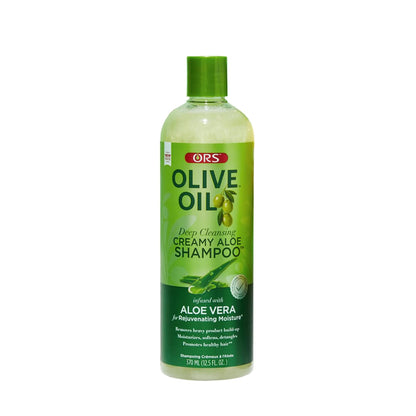 ORS Olive Oil Deep Cleansing Creamy Aloe Shampoo for Rejuvenating Moisture (12.5 oz)