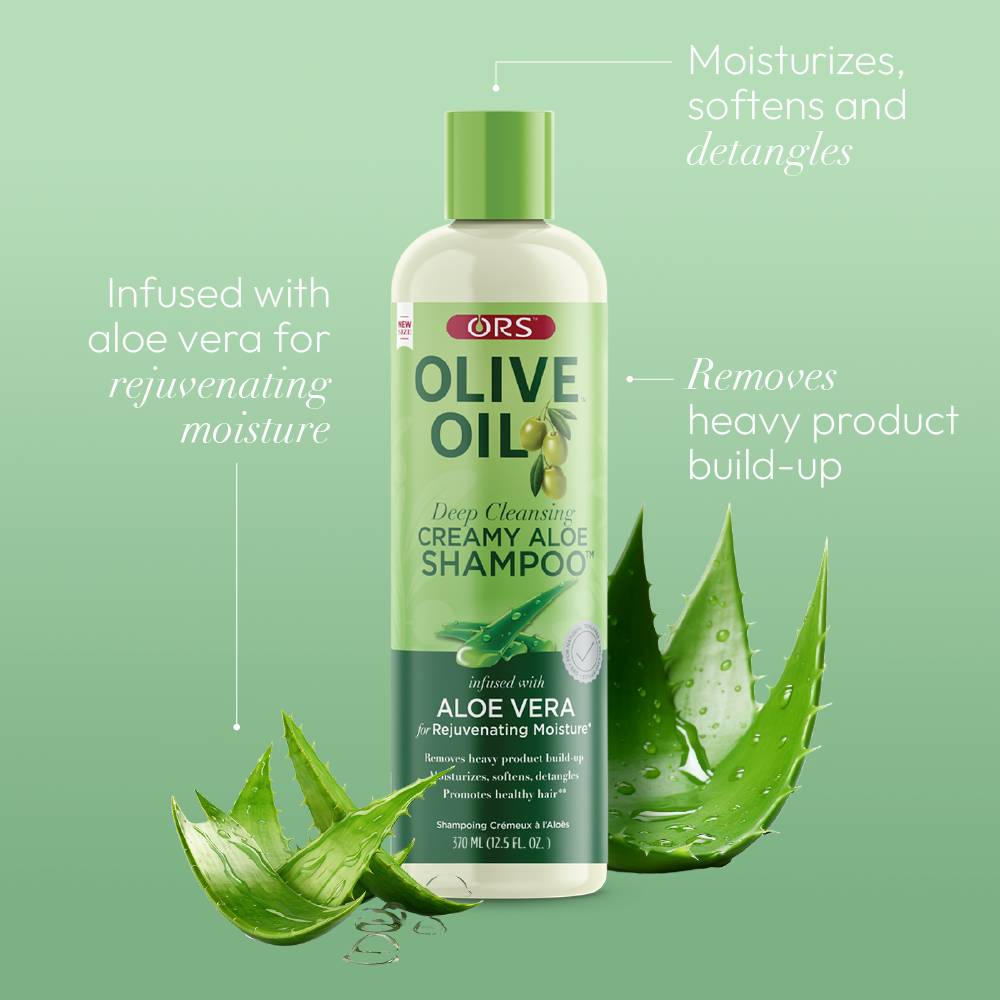 ORS Olive Oil Creamy Aloe Shampoo for Rejuvenating Moisture (12.5 oz) 2-Pack