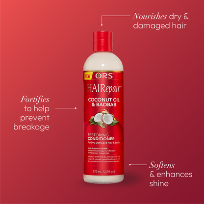 ORS HAIRepair Coconut Oil and Baobab Restoring Conditioner for Dry, Damage Hair &amp; Scalp (12.5 oz)