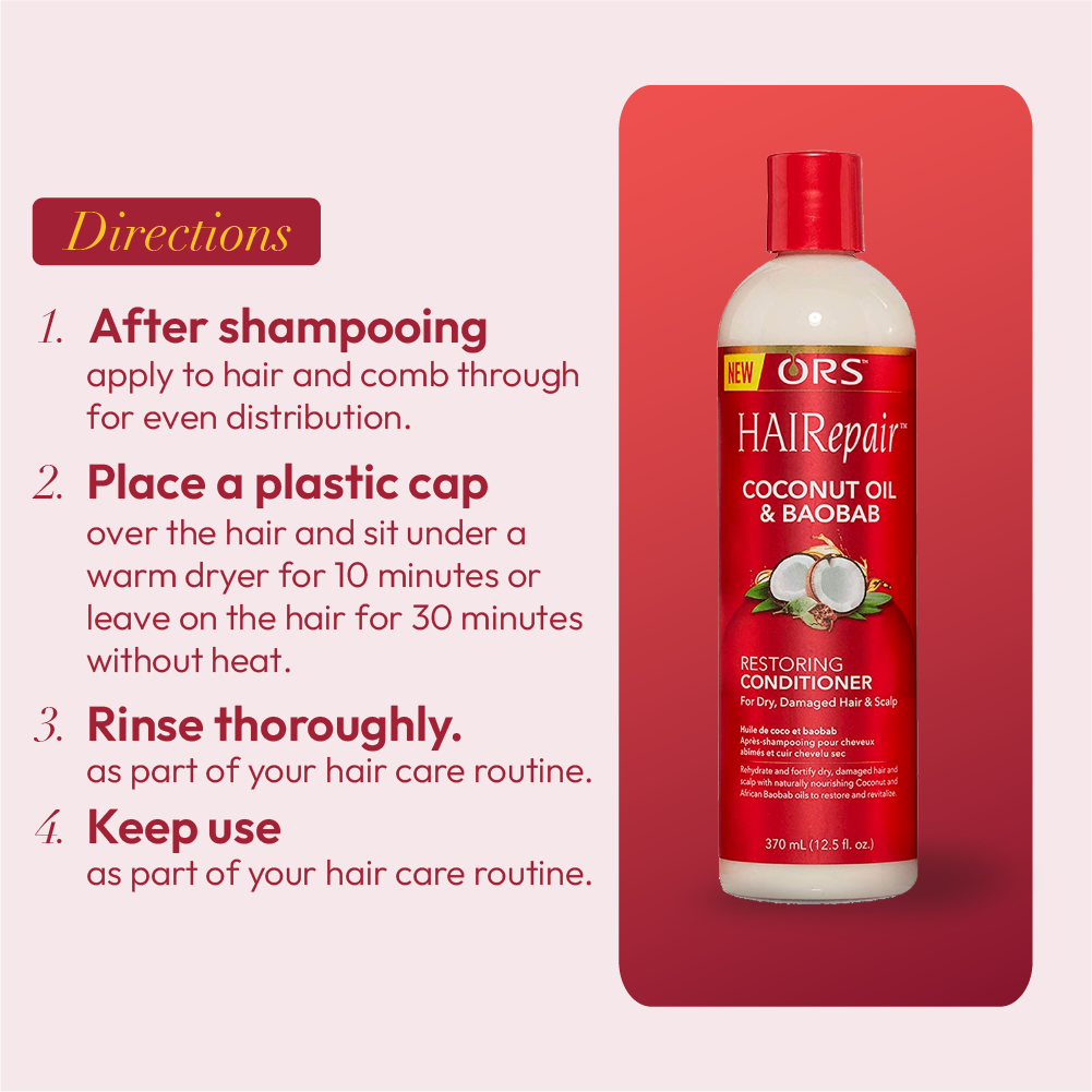 ORS HAIRepair Coconut Oil and Baobab Restoring Conditioner for Dry, Damage Hair &amp; Scalp (12.5 oz)