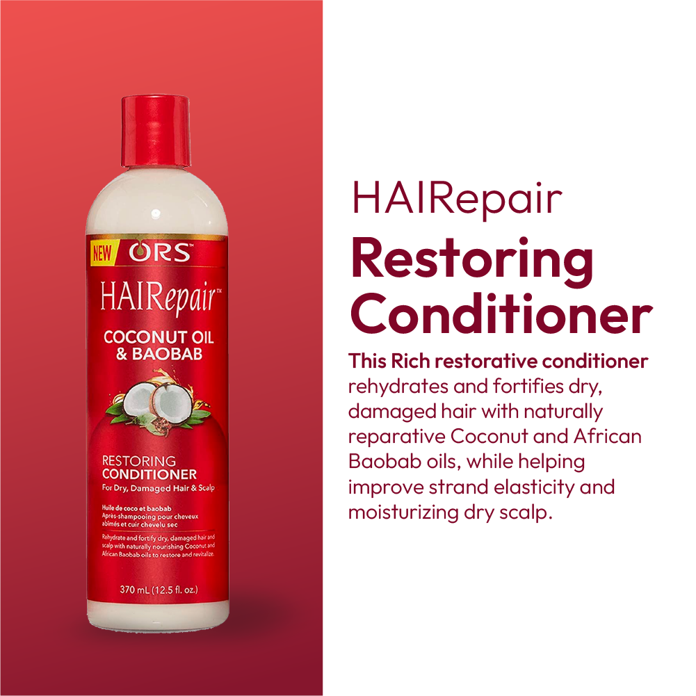 ORS HAIRepair Coconut Oil and Baobab Restoring Conditioner for Dry, Damage Hair &amp; Scalp (12.5 oz)