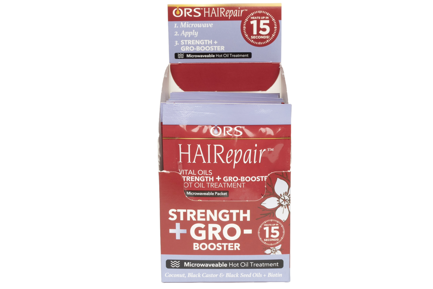 ORS Hairepair Vital Oils Strength + Gro-Booster Hot Oil Treatment (1.5 oz) 12-Pack
