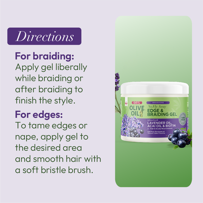 ORS Olive Oil Braidzone Edge &amp; Braiding Gel for Hair &amp; Scalp Nourishment (8.0 oz)