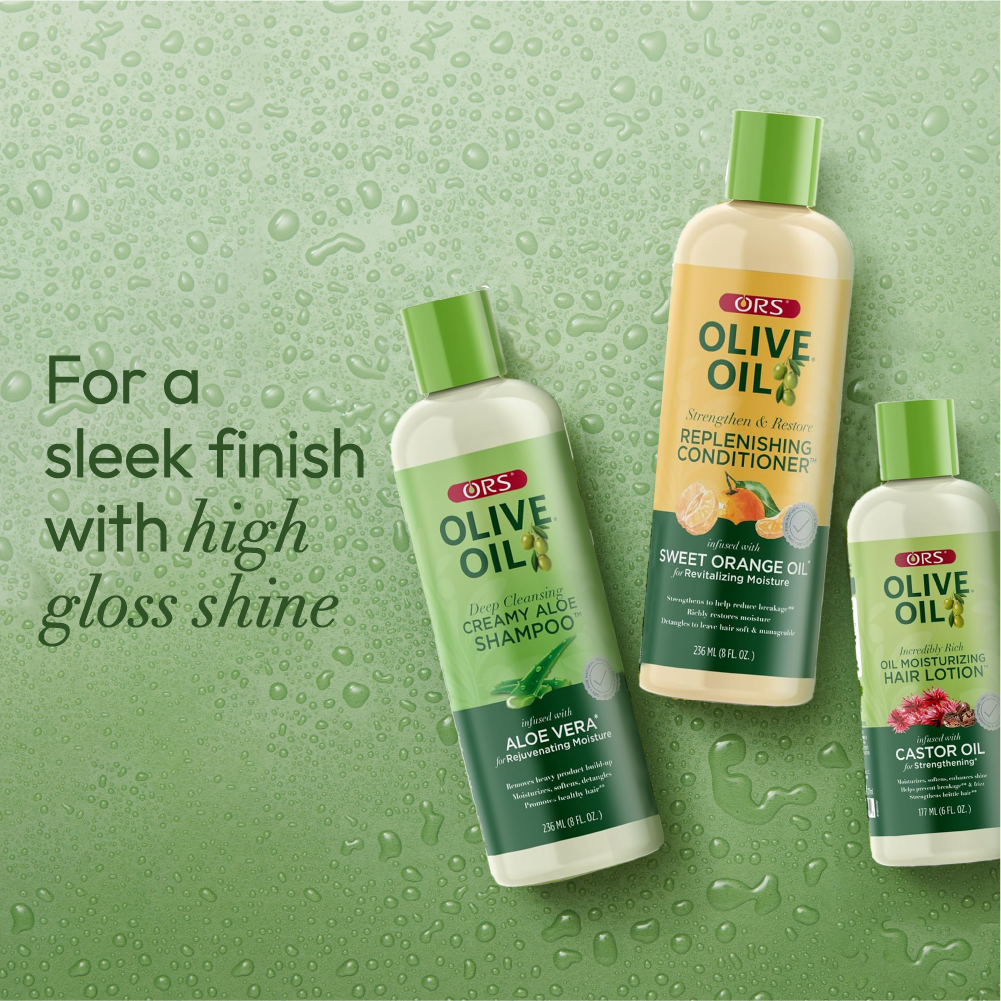 ORS Olive Oil Shampoo, Conditioner &amp; Hair Lotion for Moisture &amp; Strengthening 3-Piece Set