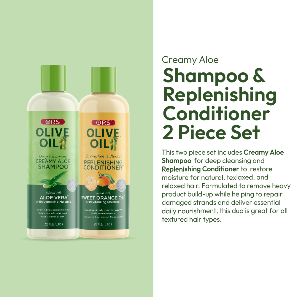 ORS Olive Oil Shampoo &amp; Conditioner for Revitalizing Moisture (8.0 oz) 2-Piece Set