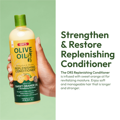 ORS Olive Oil Strengthen and Restore Replenishing Conditioner for Revitalizing Moisture (16.0 oz)