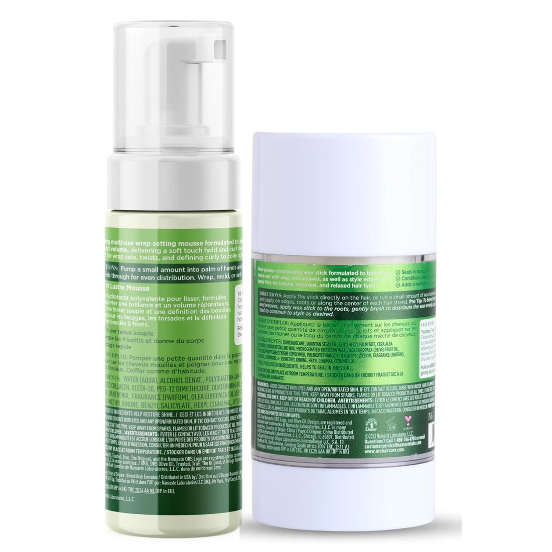 ORS Olive Oil Wrap Set Mousse &amp; Wax Stick Styler 2-Piece Set