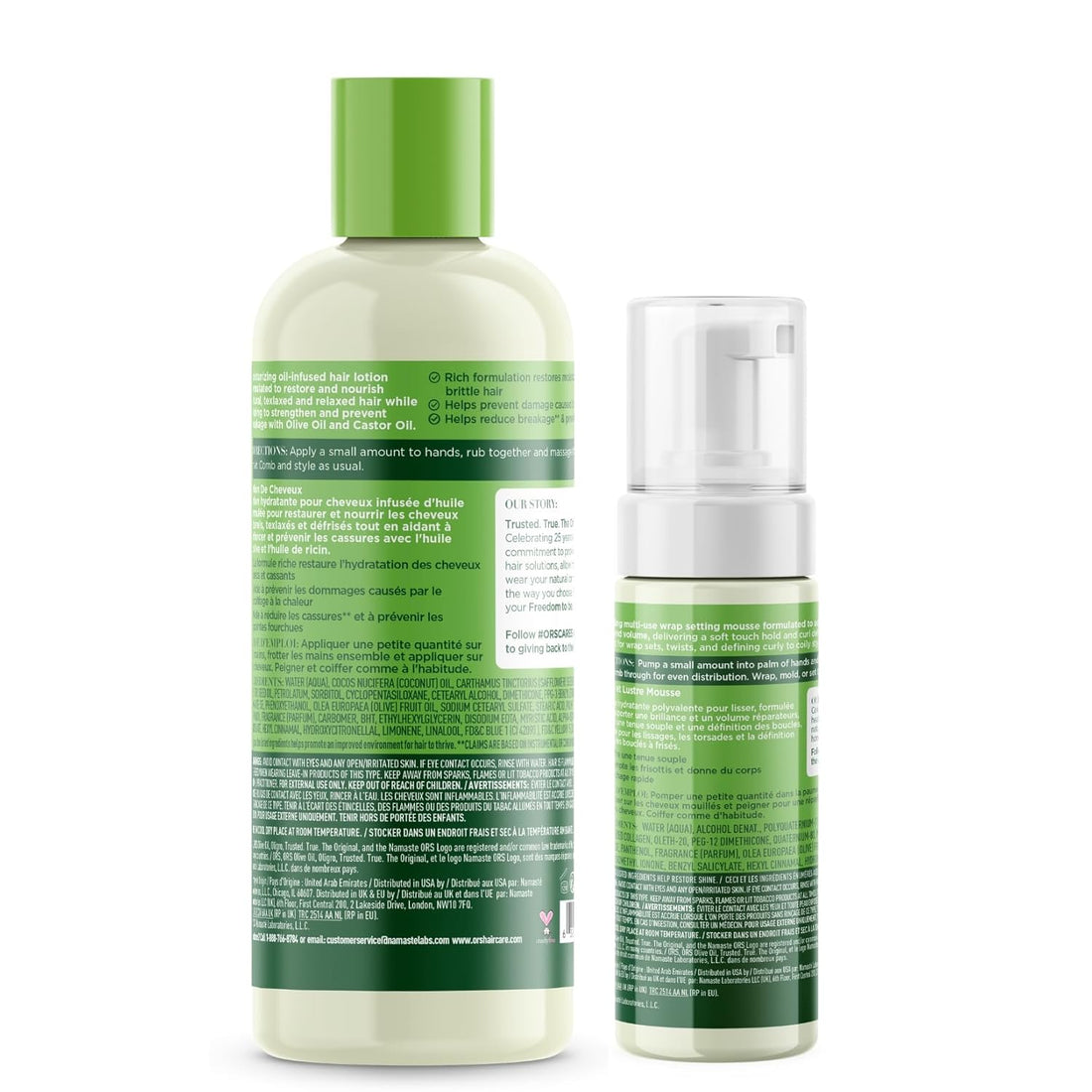 ORS Olive Oil Wrap Set Mousse &amp; Moisturizing Hair Lotion 2-Piece Set