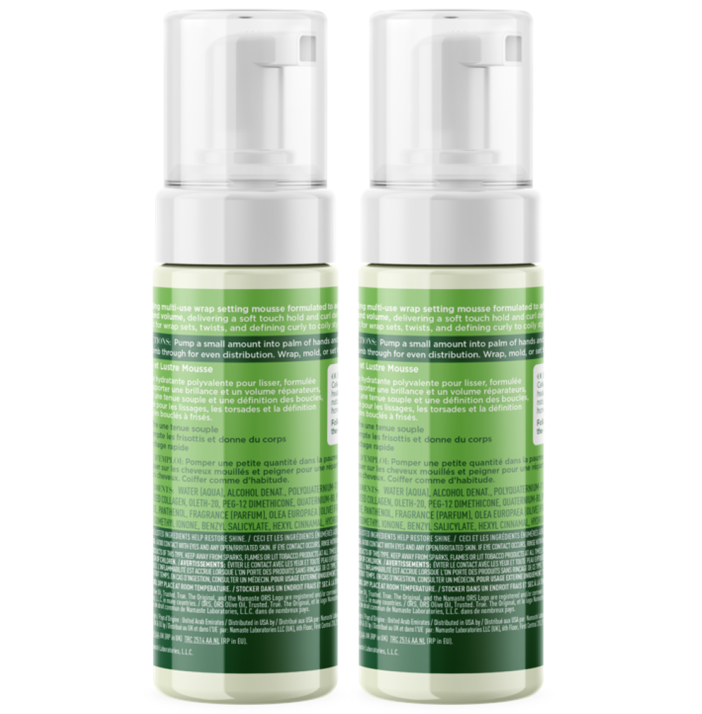 ORS Olive Oil Wrap Set Mousse for Restorative Shine (3.7 oz) 2-Pack