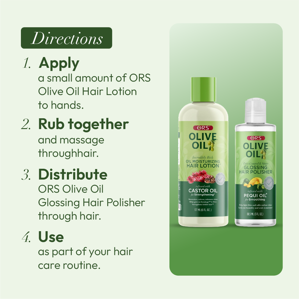 ORS Olive Oil Hair Lotion &amp; Polisher for Strengthening &amp; Smoothing 2-Piece Set