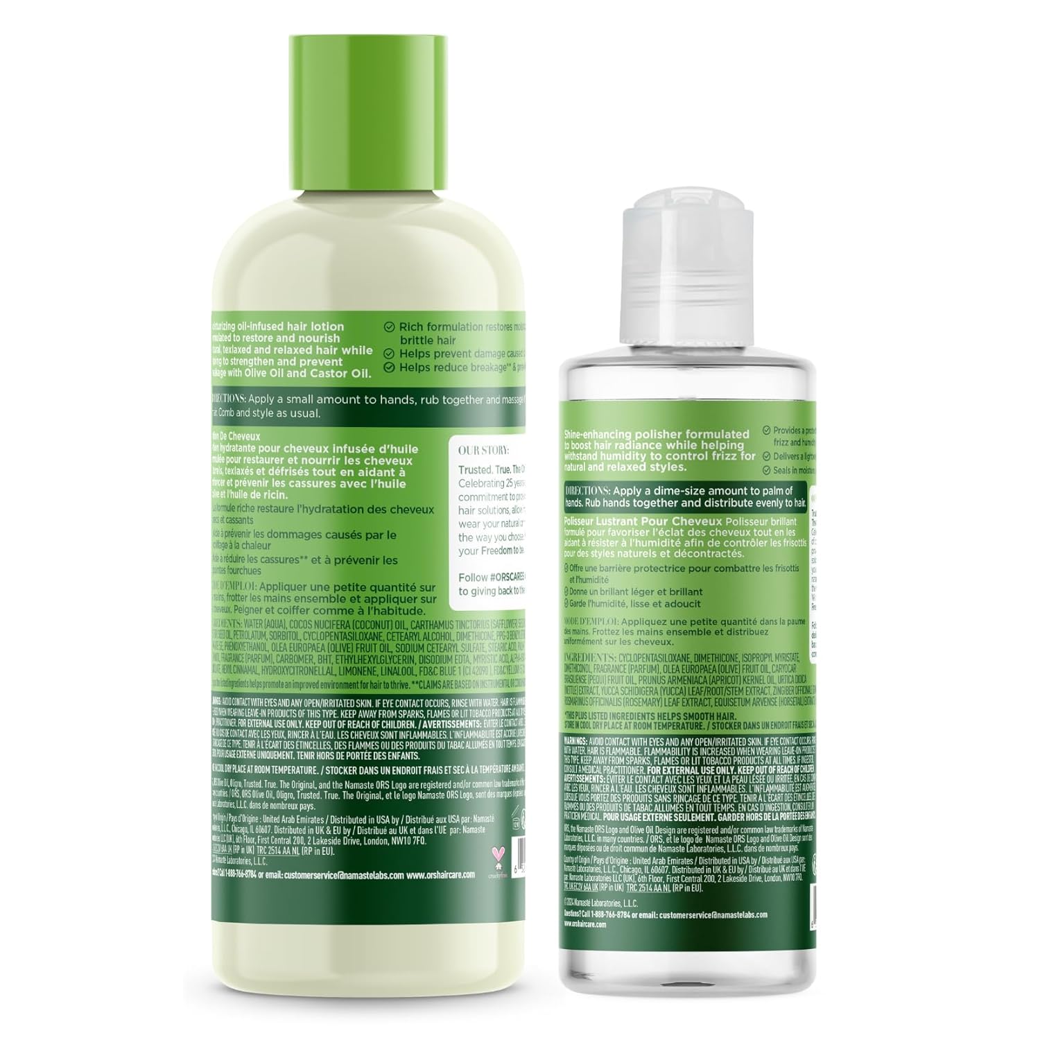 ORS Olive Oil Hair Lotion &amp; Polisher for Strengthening &amp; Smoothing 2-Piece Set