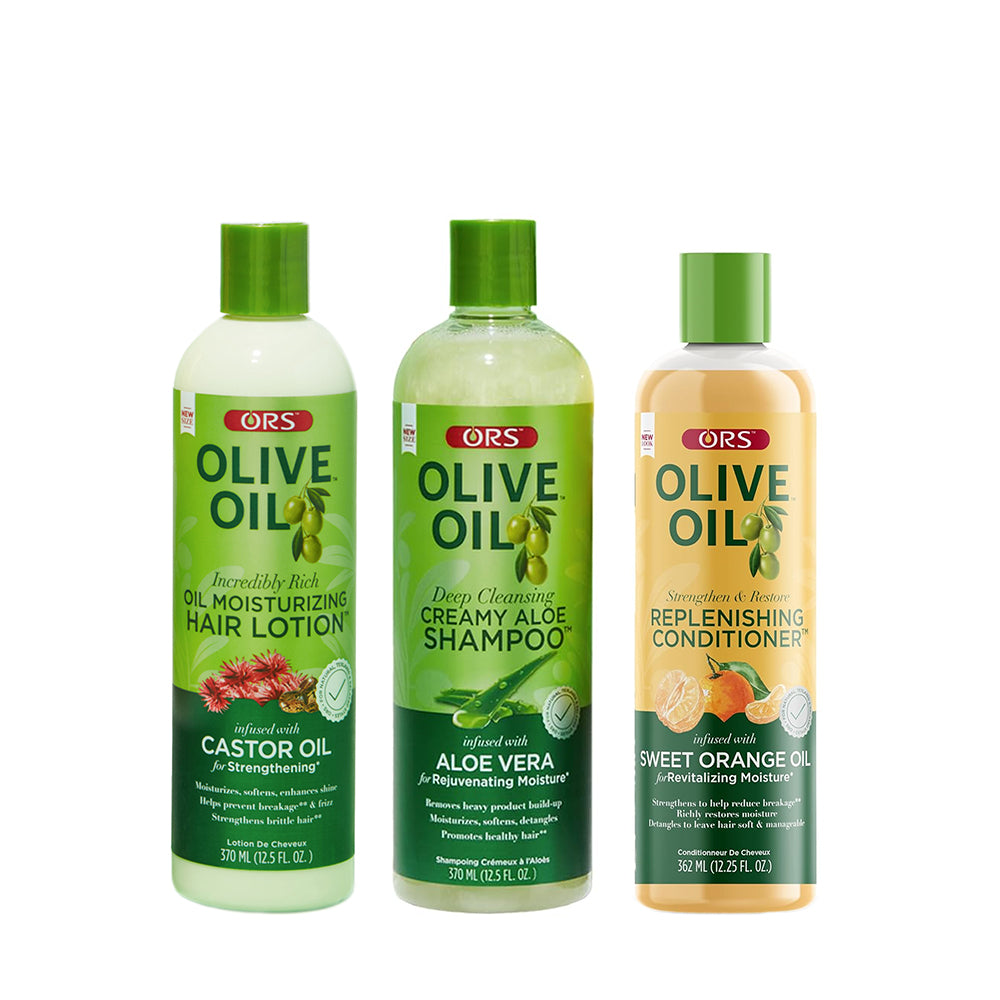 ORS Olive Oil Shampoo, Conditioner &amp; Hair Lotion 3-Piece Set