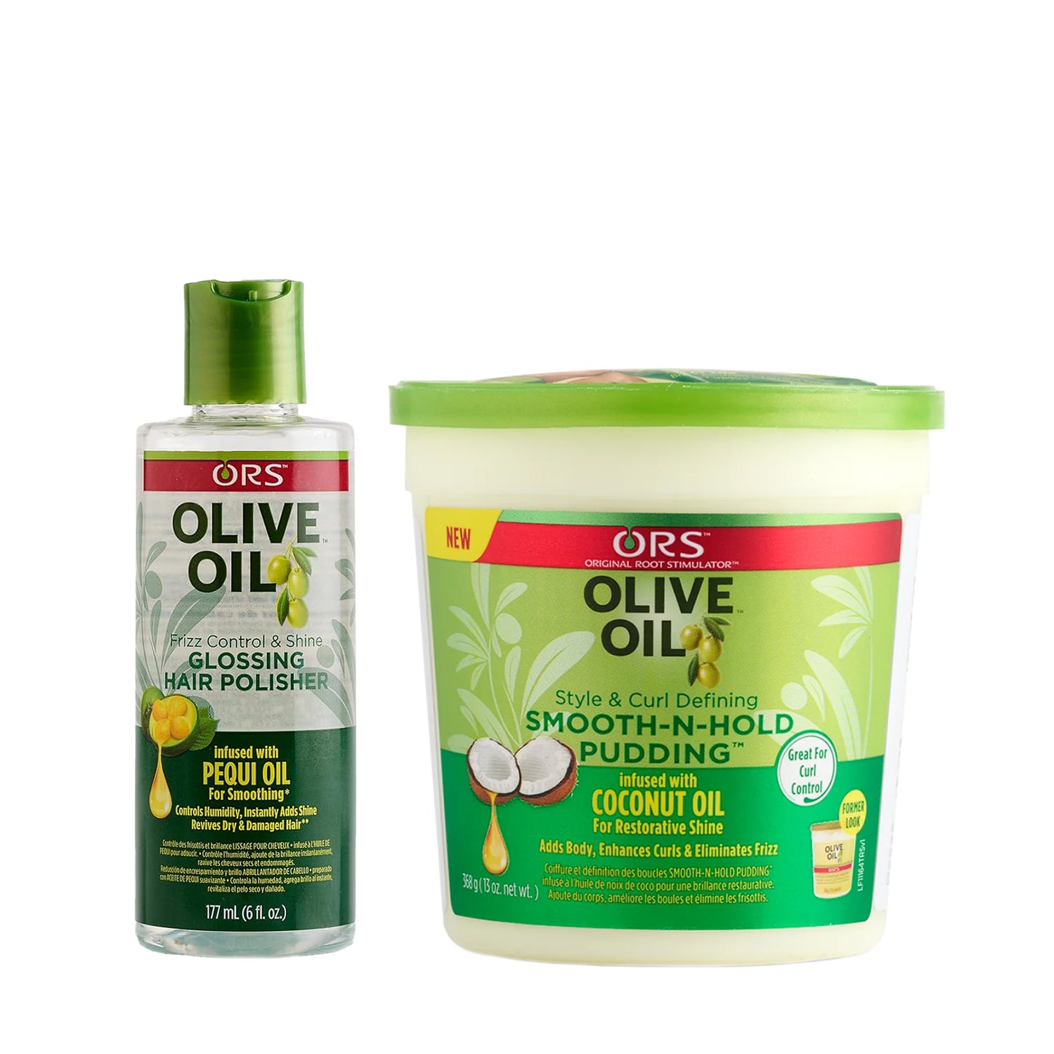 ORS Olive Oil Glossing Hair Polisher &amp; Smooth-N-Hold Pudding 2-Piece Set