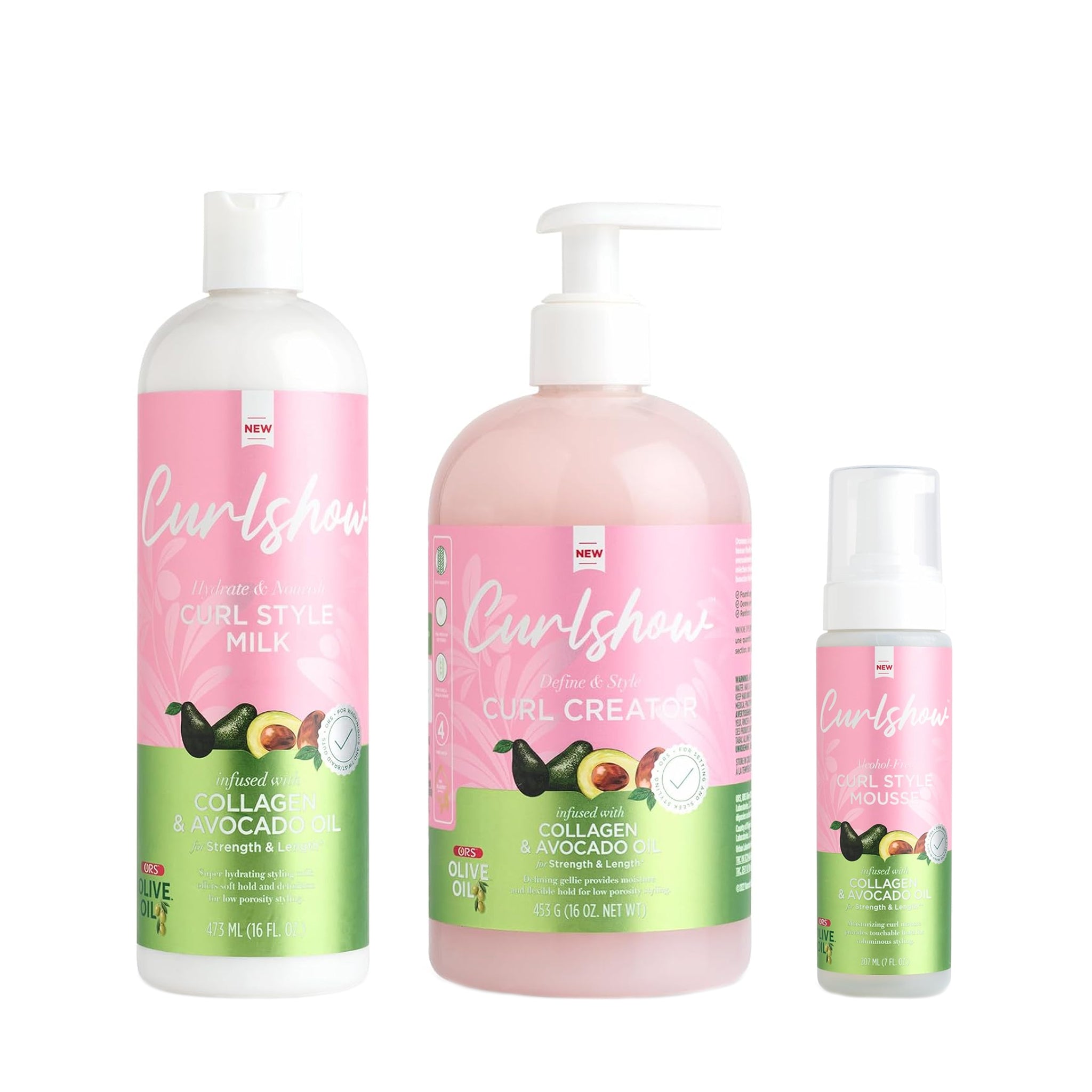 ORS Olive Oil Curlshow Curl Creator, Style Milk &amp; Mousse 3-Piece Set
