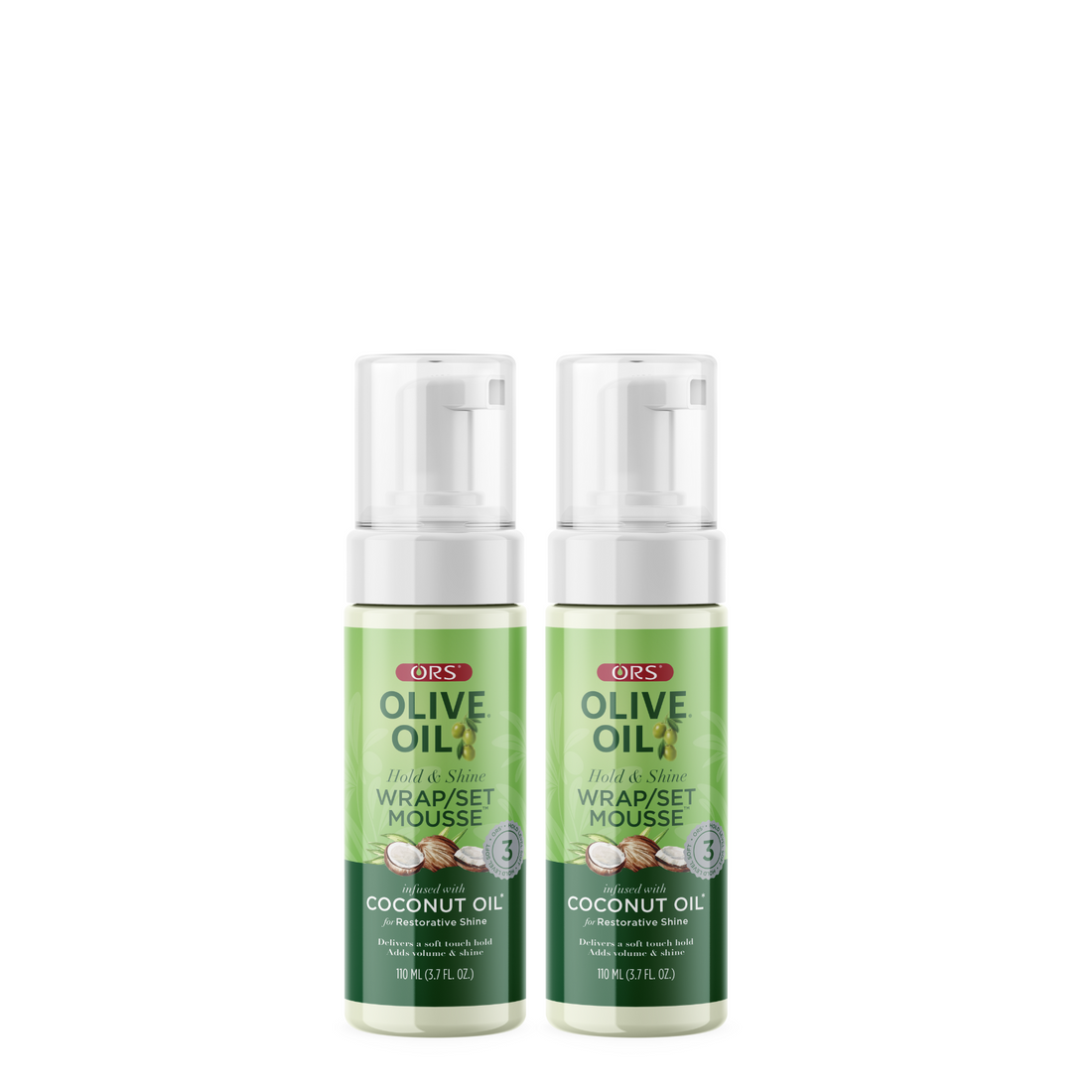 ORS Olive Oil Wrap Set Mousse for Restorative Shine (3.7 oz) 2-Pack